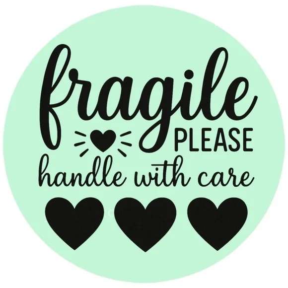Fragile Handle With Care Stickers – 2" Round Labels – 100 PCS – 15 Color Options - Picture 2 of 15